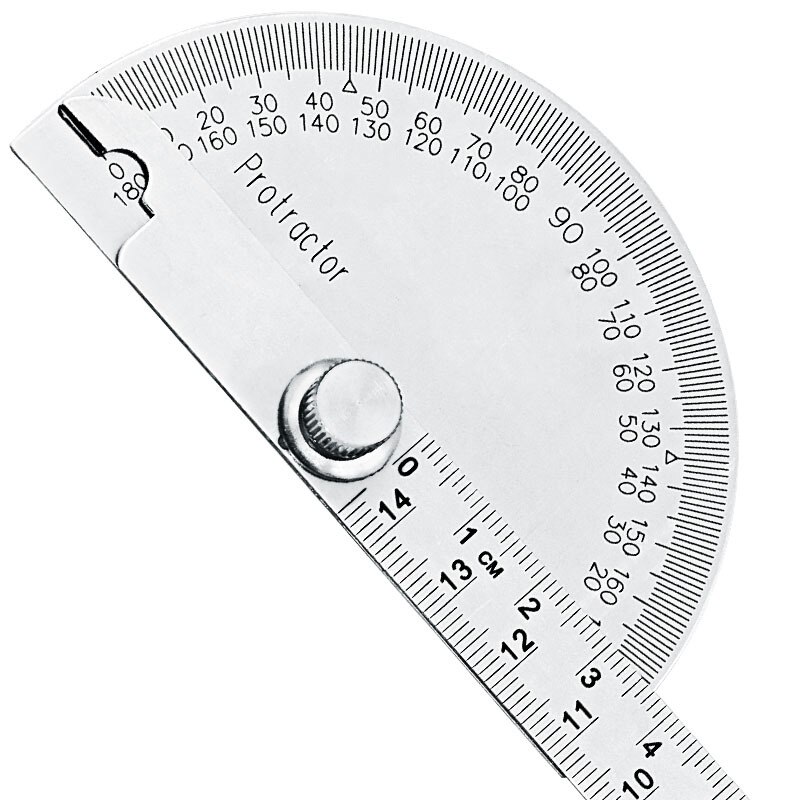 Angle Ruler Round Head 14.5cm 180 degree adjustable stainless steel multi... – Vicedeal