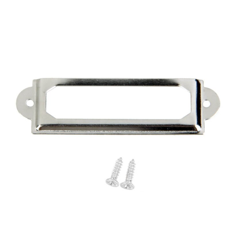 40 set Office Library File Drawer Cabinet Card Tag Label Holder Metal Frame (Silver Tone)