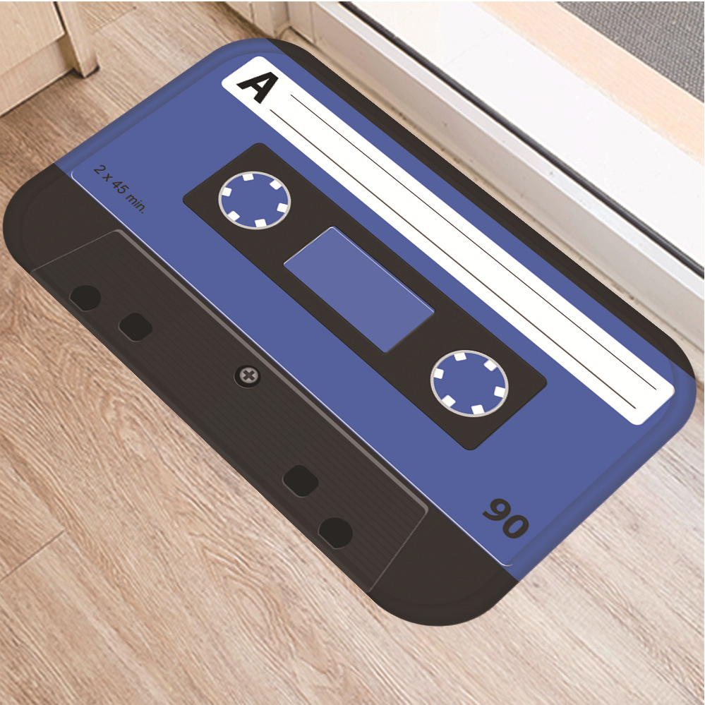 Kassette tape måtter skridsikre gulvtæppe tape mønster print dørmåtte til badeværelse køkken entré tæpper boligindretning
