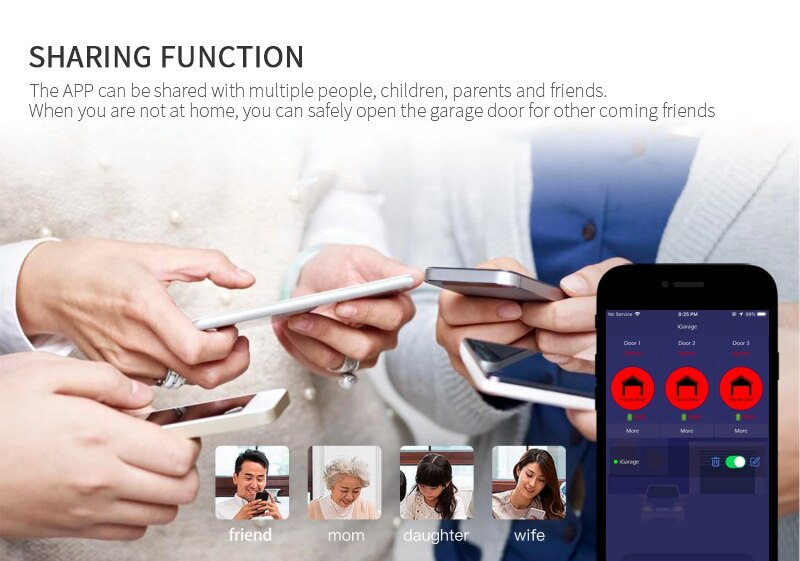 Smart Door Remote Control For Roll Up Door Up To 3 Garage Doors Remote Opener With Voice Control Work With Alexa Google Home