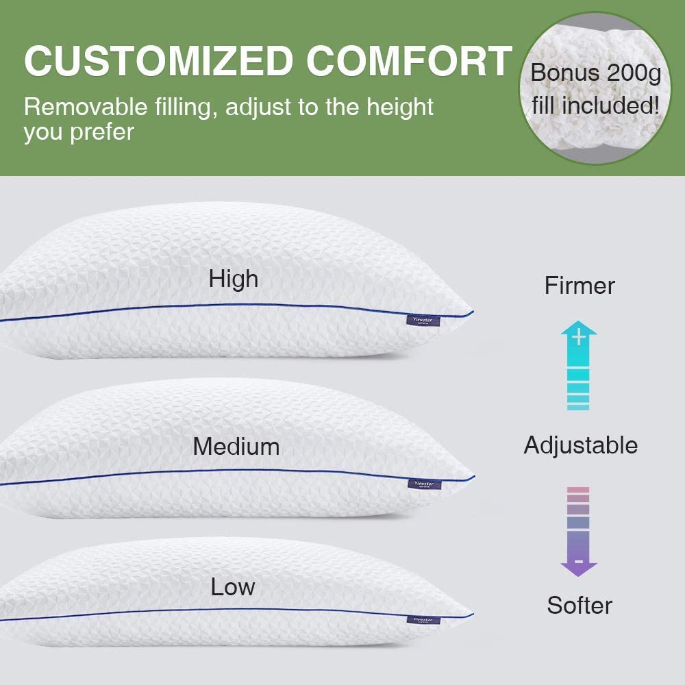 Viewstar Orthopedic Pillows for Sleeping Shredded Grandado