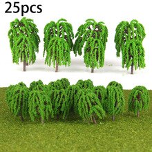 Display Model Tree Home Decoration 25pcs Plastic Resin Green 3D Landscape Layout