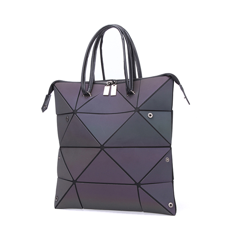 Women Bag Famous Brand Geometric Folding Women Messemger Shoulder Bags Bao Ladies Tote Bags Handbags: Luminous
