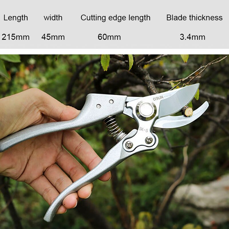 SK5 Pruner Pruning Shears Scissors Horticulture Fruit Tree Shears Rose Cippers Bonsai Gardening Secateurs Grafting Tool: Silver