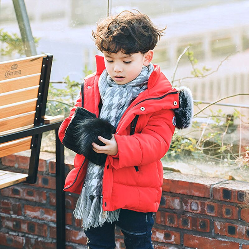 Student Meisje Jas Met Bont Kap Wol Rits Jas Rood Winter Herfst Vallen 2 3 4 5 6 7 Jaar Oud Kleding: Red / 7T