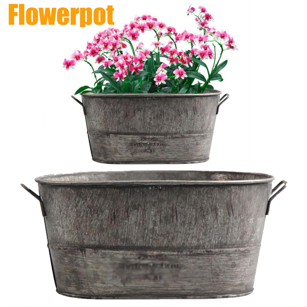 Trädgård växt kruka dekorativa vintage saftiga planter zink rock hink lådor blomkruka fat uteplats trädgård trädgårdsarbete heminredning
