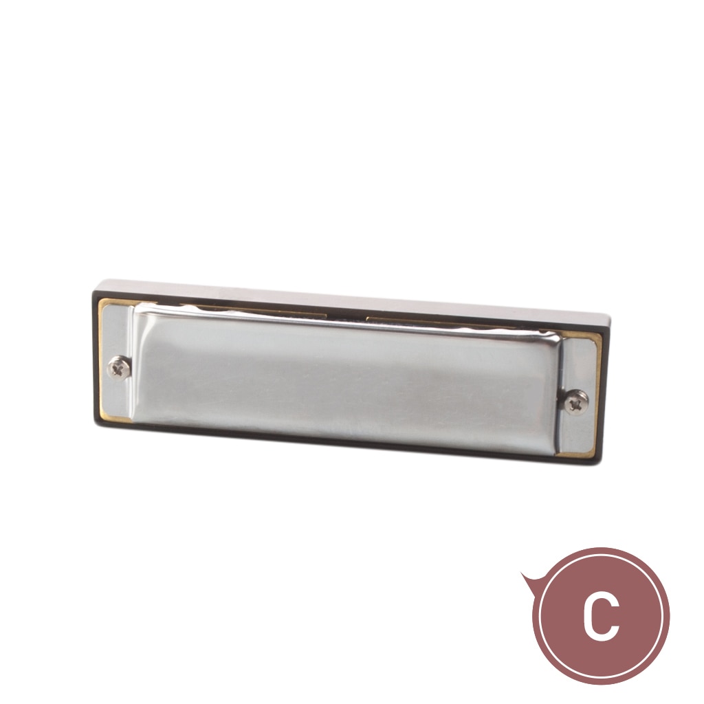 Armónica excelente, 10 agujeros, 20 tonos, llave de C, Color plateado, Blues, Jazz, Rock, instrumento Musical, armónica diatónica