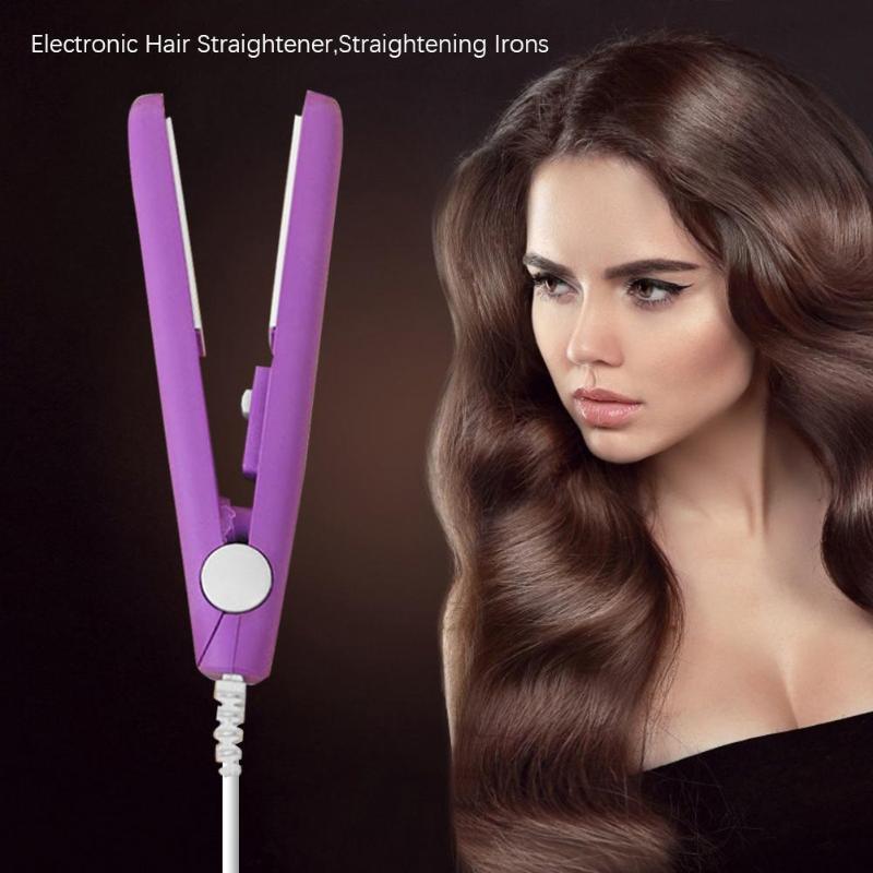 Mini Ceramic Electric Hair Straightener Curling Iron Straightening Corrugated Irons Home DIY Hair Styling Tools Flat Tools