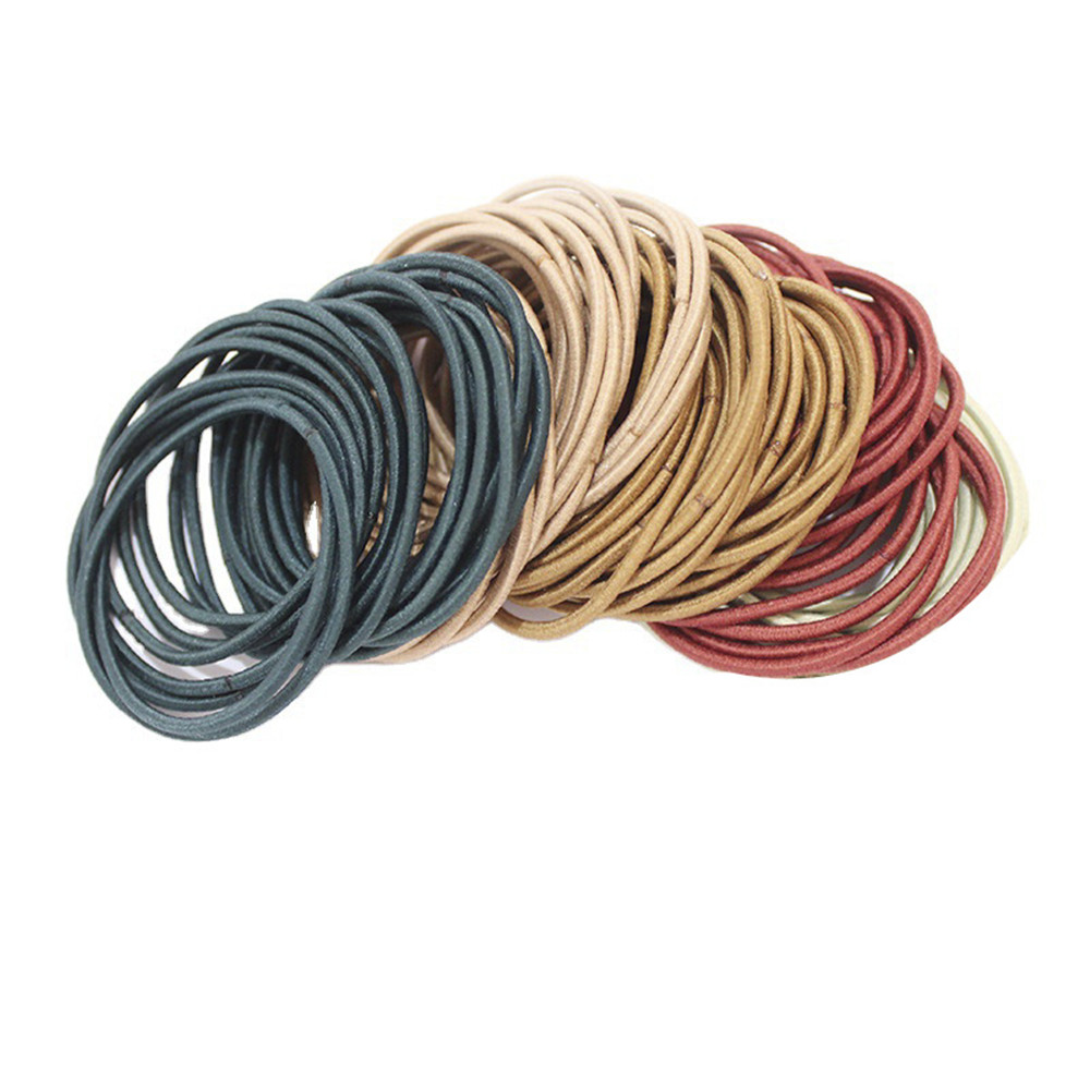 50/100 Uds nuevas mujeres niñas colores caramelo Nylon básico Scrunchie lazo para el cabello Cola de Caballo sujetar bandas de goma para el cabello accesorios para el cabello de