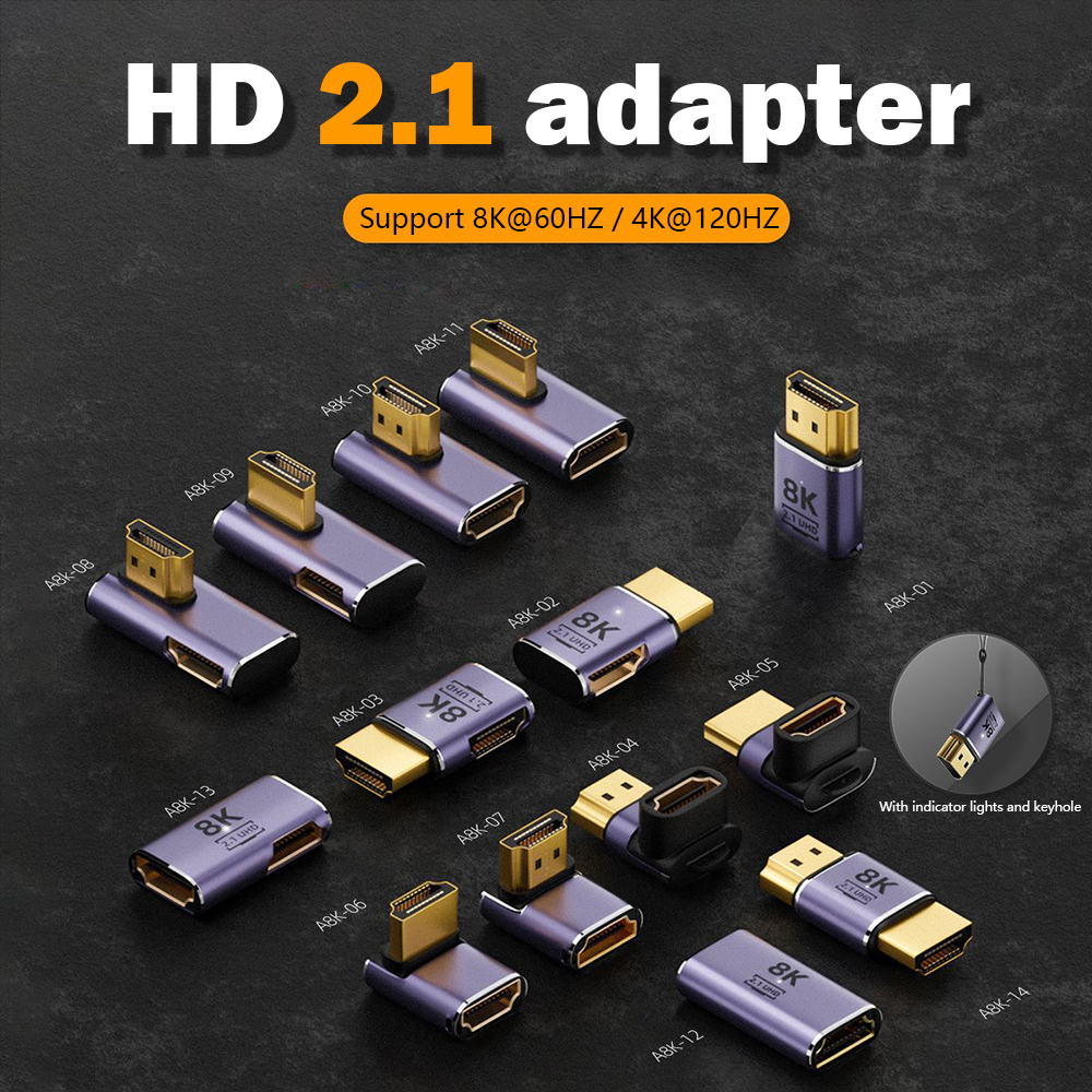 Nnbili hdmi 2.1 kabeladapter han-til-hun konverter splitter understøtter 4k @ 120hz 8k @ 60hz lige hdmi-kompatibel forlænger pc