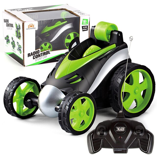 Draadloze Afstandsbediening Auto Tuimelen Stunt Dump Truck Speelgoed Voor Kinderen Elektrische Cool RC Auto Speelgoed Jongen Kids Verjaardagscadeautjes: green