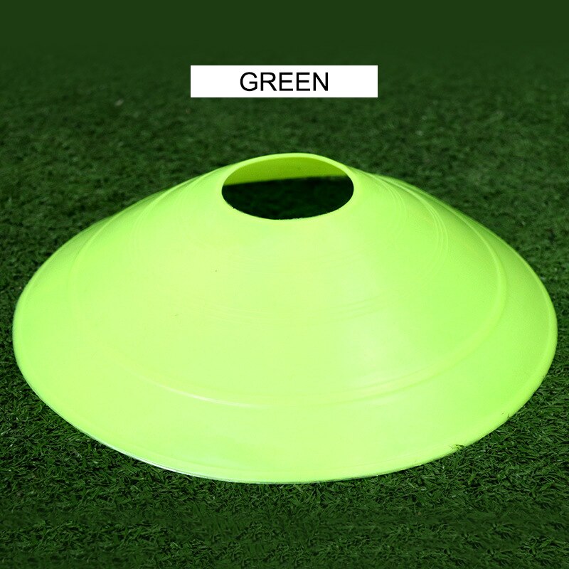 10 Pcs Soccer Speed Training Sign Flat Pressure Resistant Cones Cross Track Marker Discs Barrier Football Rugby Sport Accessorie: Green