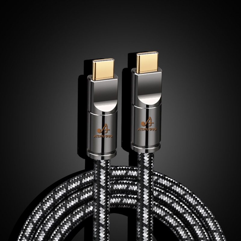 ATAUDIO HiFi USB Cabo USB Tipo A para B Áudio usb otg tipo B Cabo para PC DAC Mobile: BRANCO / 1.5m