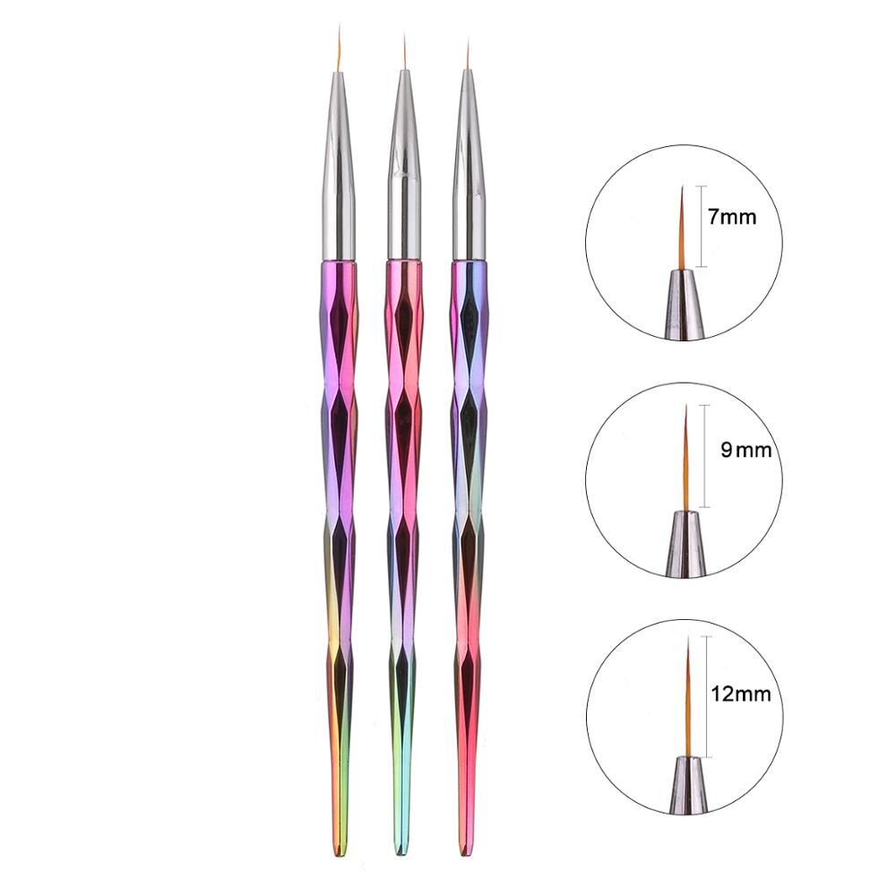 1 pièces strass diamant brosse à ongles Nail Art manucure brosses ensemble ligne fleur stylo pointillage peinture bricolage acrylique brosse à ongles Liner