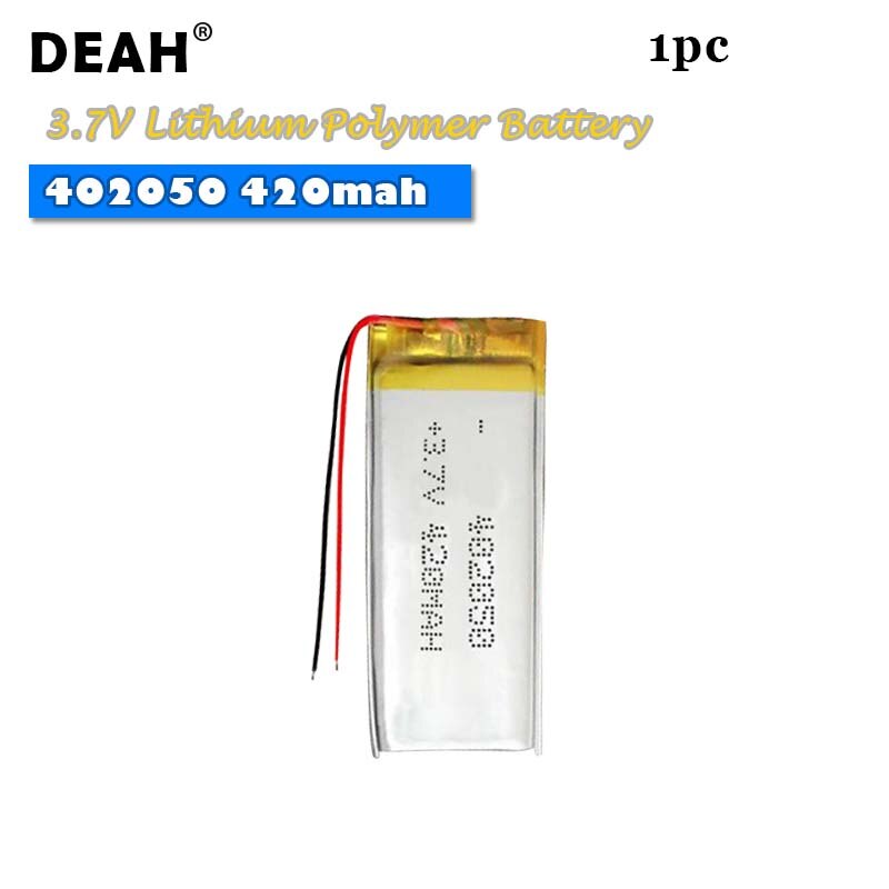 3,7 V Lipo células 402050, 420mah batería recargable de polímero de litio para MP3 DVR con GPS para coche grabadora Bluetooth auriculares de baterías: 1pc 402050
