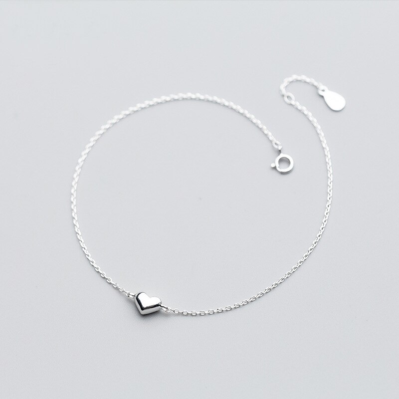 925 Sterling Silber Fußkettchen Romantische Kleine Herz Charme Fußkettchen für Frauen S925 Fußkettchen Armband Einstellbar Länge Edlen Schmuck: Heart 1