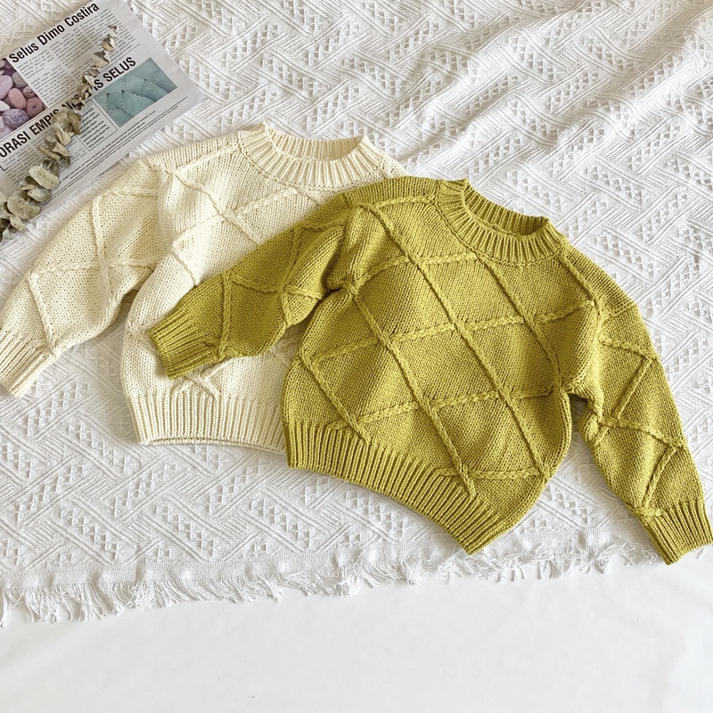 Baby drenge piger søde trøjer efterår vinter langærmet pullover afslappet striktrøje børn børn varme strik toppe