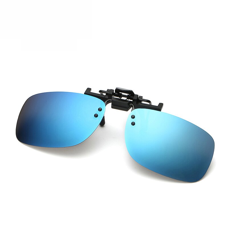 Gepolariseerde Clip Op Flip Up Zonnebril Mannen Vrouwen Shades Clip Op Voor Bijziendheid Bril Rijden Vissen Eyewear Bril UV400: Blue Mirror