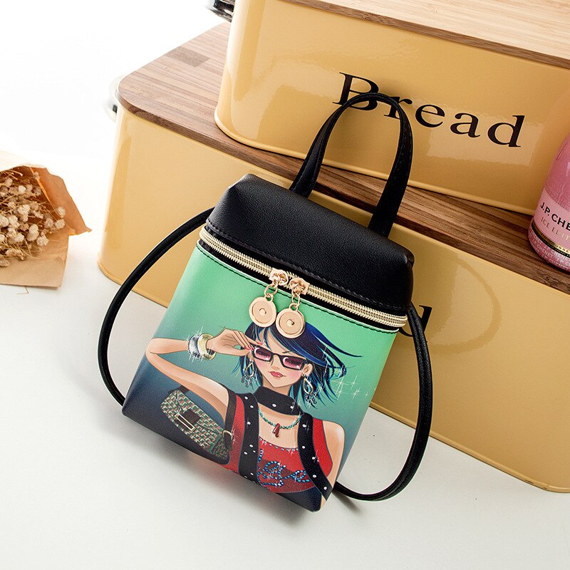 Frauen Handtasche Neue lässig Karikatur Weibliche Bote Schulter Taschen Nette Crossbody Leder Taschen Mini Bär praktisch Tasche: Cool girl