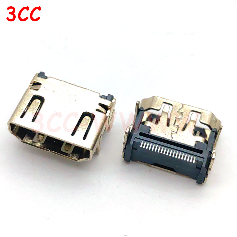 5pcs HDMI HD Interface Connector SMD 19 Pin 19P 20P Vertical HDMI Male Female Plug Socket Surface Mound PCB Receptacle Repair: Dark Grey