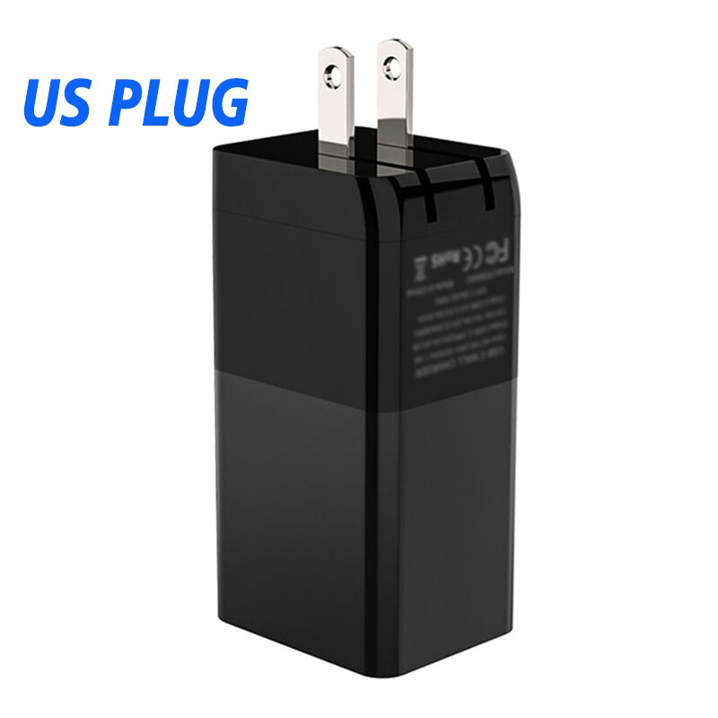 65W GaN USB C PD caricabatterie Quick Charge 3.0 QC3.0 PPS SCP AFC USB-C tipo C caricatore USB veloce per Macbook Pro per iPhone per Samsung: Black US