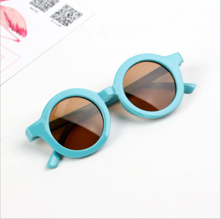 Kinderen Zonnebril Mode Eenvoudige Zuigeling Retro Leisure Ultraviolet-Proof Ronde Gemak Bril Lenzenvloeistof Voor Kids