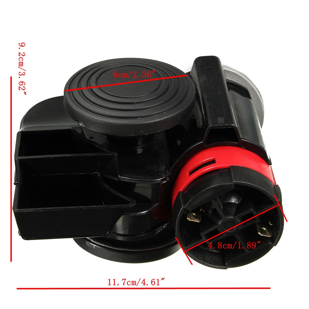 Brand 12V 139db Black Snail Compact Dual Air Horn for Car Vehicle Motorcycle Yacht Boat SUV Bike