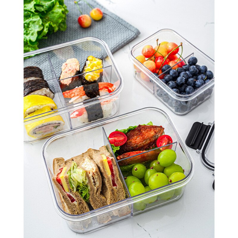 Transparent Containers with Lids Canister Kitchen Classification Container Fresh-keeping Box Sealed Fruit Vegetable Storage Box