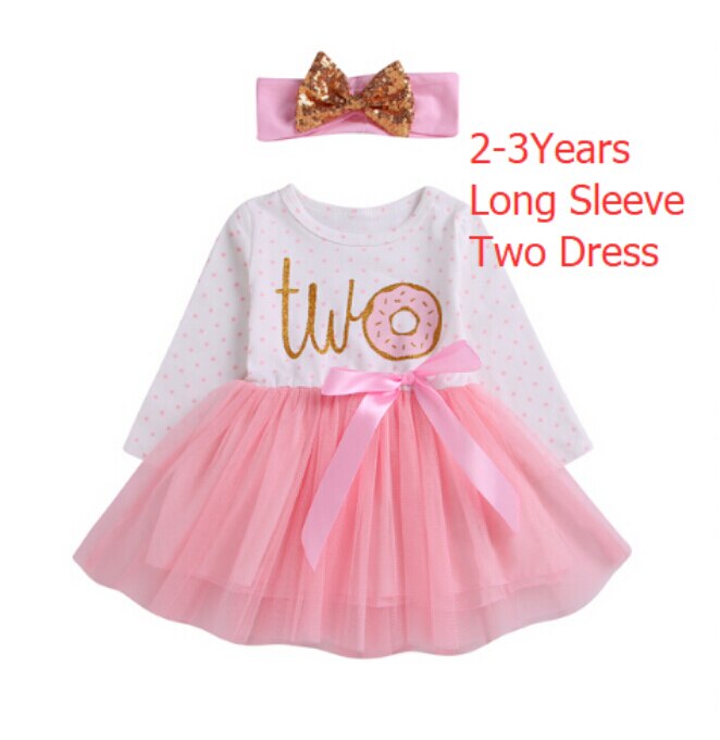 1st 2nd 3rd Third Birthday Donut Polka Dot Dress Girls Toddler Outfits Tutu Dresses Princess Party Dress: 12