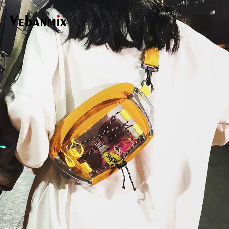 Riñonera transparente de PVC a la riñonera Unisex para hombre, bolsa de cinturón para teléfono de viaje, bolsa de PVC para el pecho, para mujer