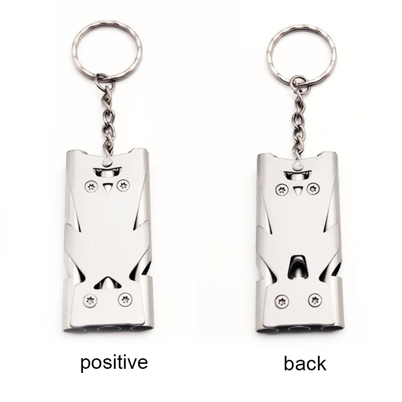 1Pcs Emergency Whistle Stainless Steel Whistles Pipe High Decibel Survival Whistle Keychain Cheerleading Whistle for Hiking Camp: 03