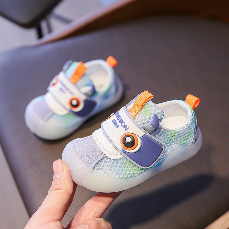 COZULMA-Sandalias de fondo suave para bebé, zapatos de malla transpirable con degradado de dibujos animados, de 0 a 3 años,