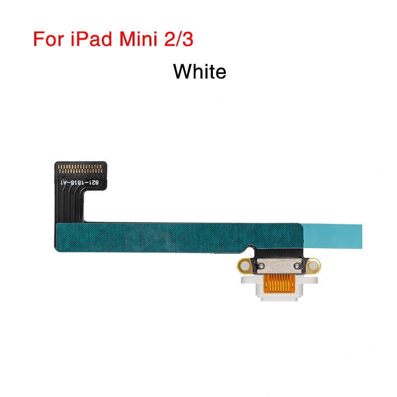 1 pçs doca de carregamento usb para ipad 2 3 4 5 6 ar 1 2 mini 1 2 3 4 pro 9.7 carregador porto de carregamento doca conector usb cabo flexível dados: For Mini 2 3 White