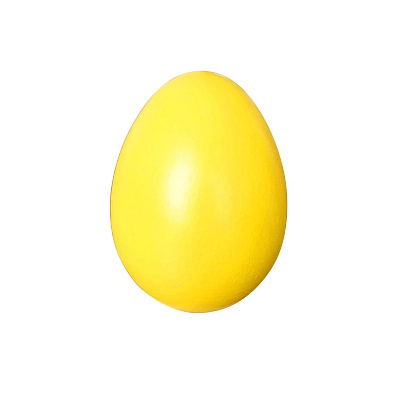Casa de juego de huevos de imitación de madera, grafiti pintado artesanal, huevo de Pascua, simulación de cocina, juguetes para niños, para niños, 1 Uds.: Yellow 1PCS