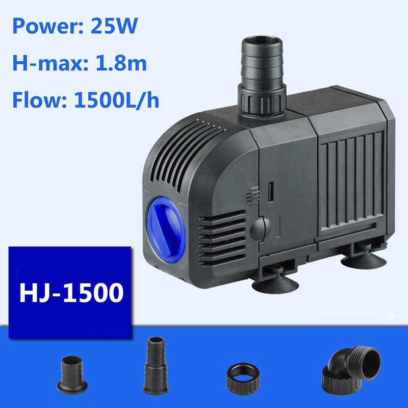 1500L/h 25W 400GPH Adjustable Submersible Water Pump Aquarium Fountain Fish Tank