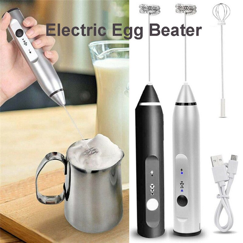 USB Oplaadbare Melkopschuimer Handheld Elektrische Schuim Maker Draagbare Drink Mixer Eiklopper Melkschuimer Latte Art Koffiezetapparaat
