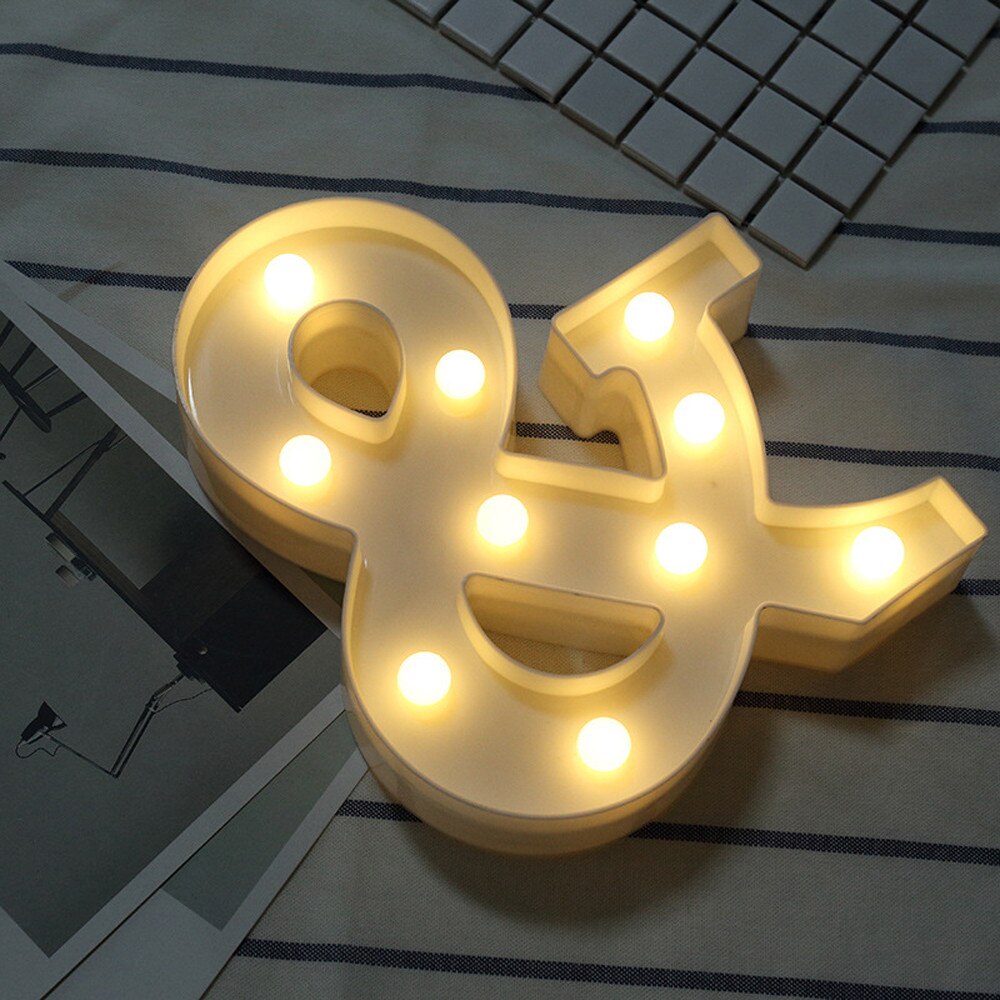 Alphabet Letter Lights Soft Warm Glow LED Light Up Warm White Plastic Illuminate Letters Wall Hung Standing Hanging A-M: N