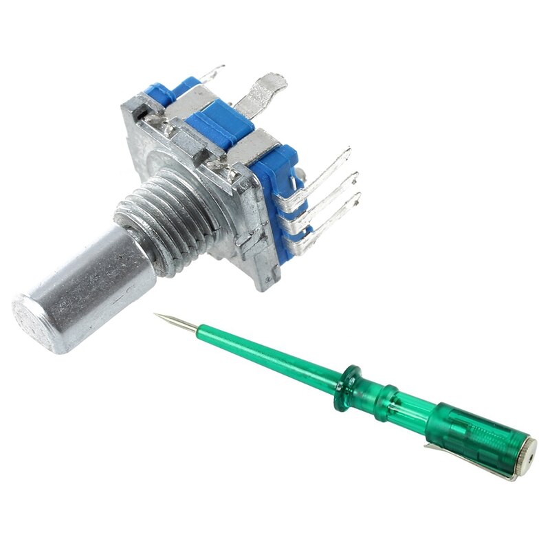 10 Pcs 12 Mm Key Switch Rotary Encoder Switch &amp; 1 Pcs Green Auto Circuit Tester DC 6V-12V-24 Volts Voltage Gauge Test Pencil Car