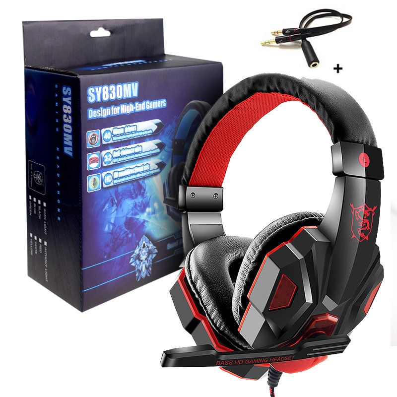 DATI RANA Wired Gaming Auricolari per il telefono Mobile Cuffie Mic Stereo Cena Bass per Sony PlayStation 4 PS4 Auricolare: 01 red with box