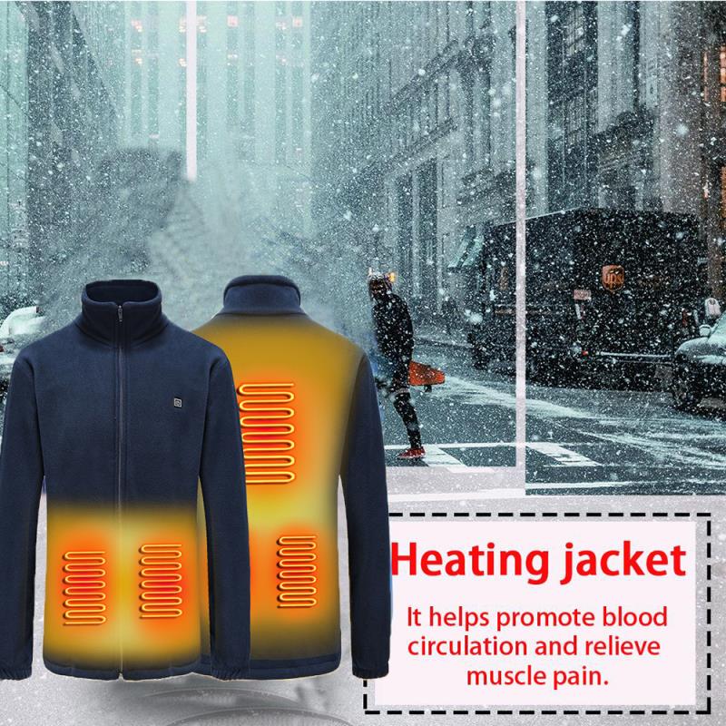 Cocwish Heated Warm Down Jacket Washable USB Charging Heated Clothing Graphene Heating Coat Jacket