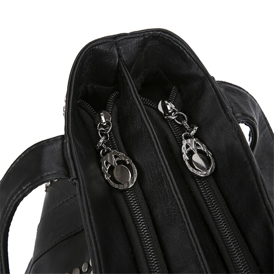 Säck stor väska klassiska nitar handväskor kända märken kvinnor axelväska casual shopping tote hög kapacitet damer crossbody väskor
