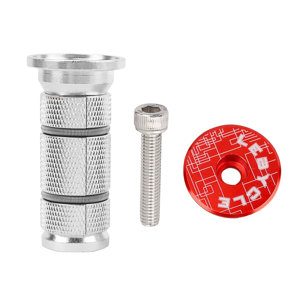 Aluminum Alloy Bike Expander Stem Top Cap Compression Plug Star Nut Mountain Road Bike Expansion Bicycle Front Fork Steerer: Red