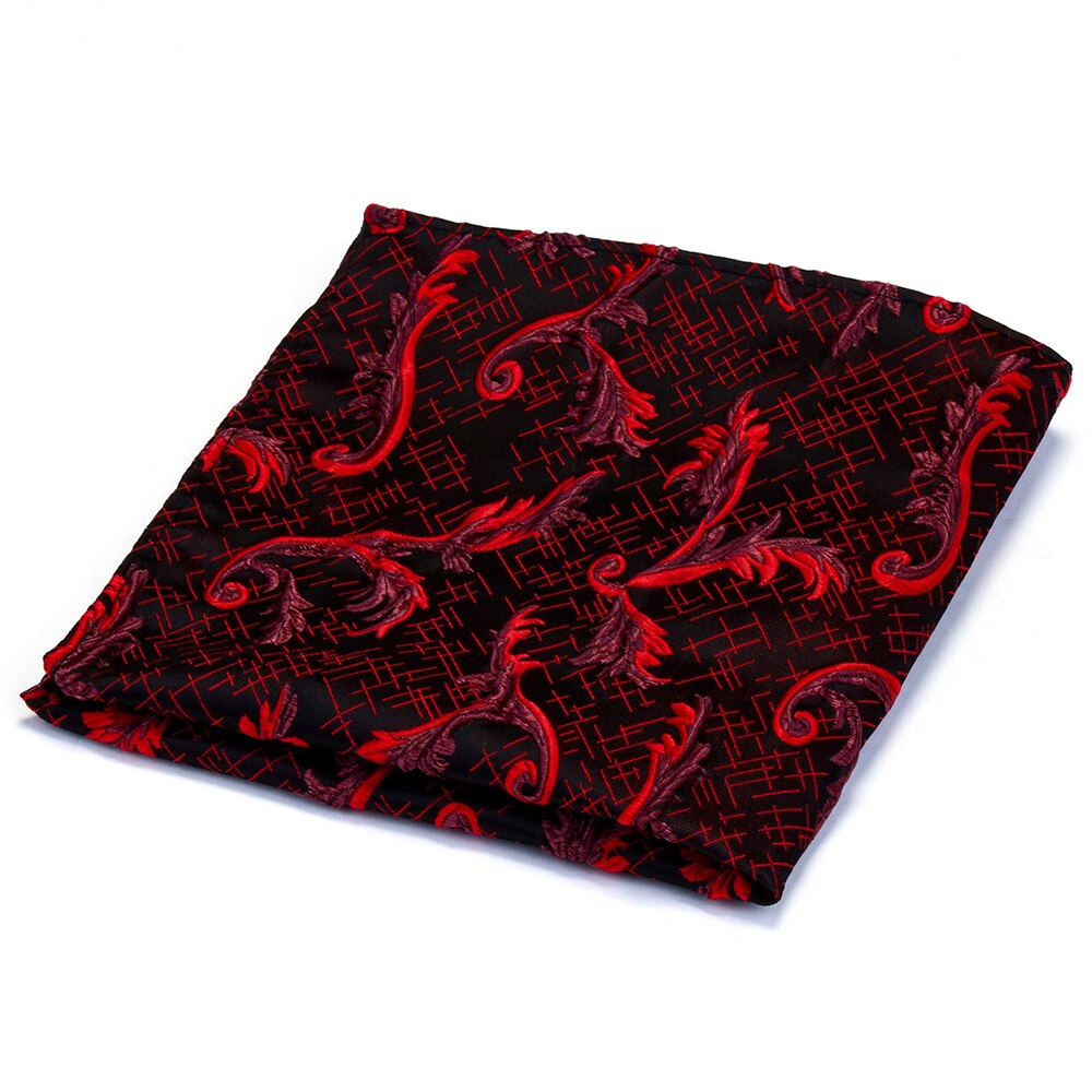 Mouchoir de luxe en soie fait main pour hommes vert noir Jacquard à fleurs Hanky pour poche de fête d'affaires serviette de poitrine carrée: 04