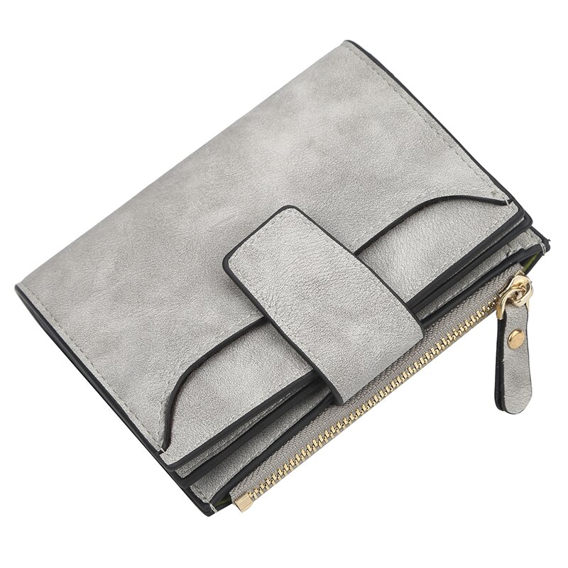 PU Leather Women Wallet Hasp Small and Slim Coin Pocket Purse Women Wallets Cards Holders Luxury Brand Wallets Purs: light grey