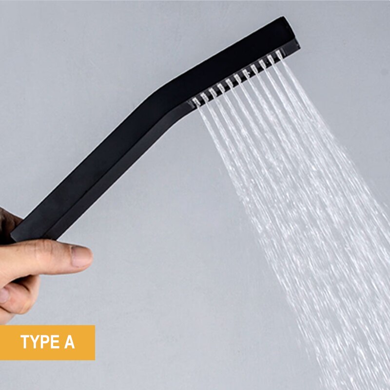 Solid Brass Bath Hand Shower Matte Black Hand Held Shower Head Rain Spray Shower Water Saving Handheld Sprayer Shower Head