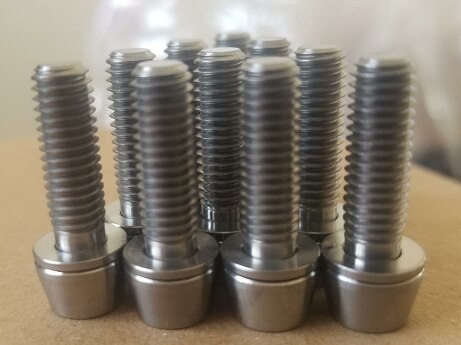 6pcs GR5 Bicycle Titanium Steel Screws Bolts With Titanium Washer M5*16mm TI-6al-4V DIN912 Inner Hexagon Ultralight: Original color