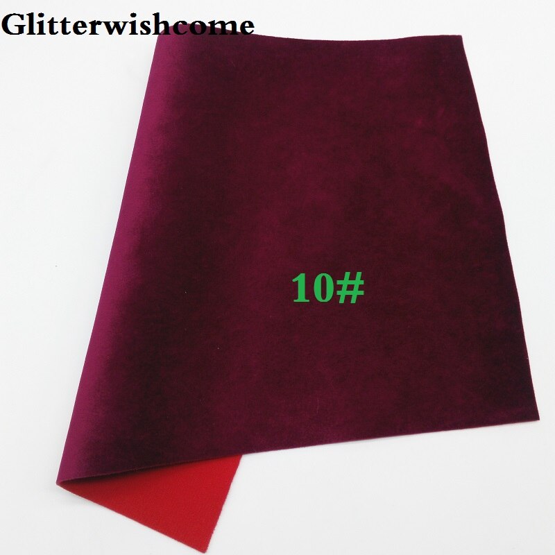 Glitterwishcome 21X29CM A4 Size Vinyl Voor Bows Pu Fluwelen Leer Fabirc Faux Lederen Lakens Voor Bows, GM118A: 10