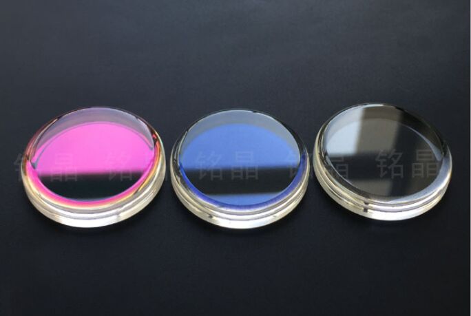 Skx 007 7002 serie flad boble safir krystal blå / rød ar belægning safir til udskiftning af ur