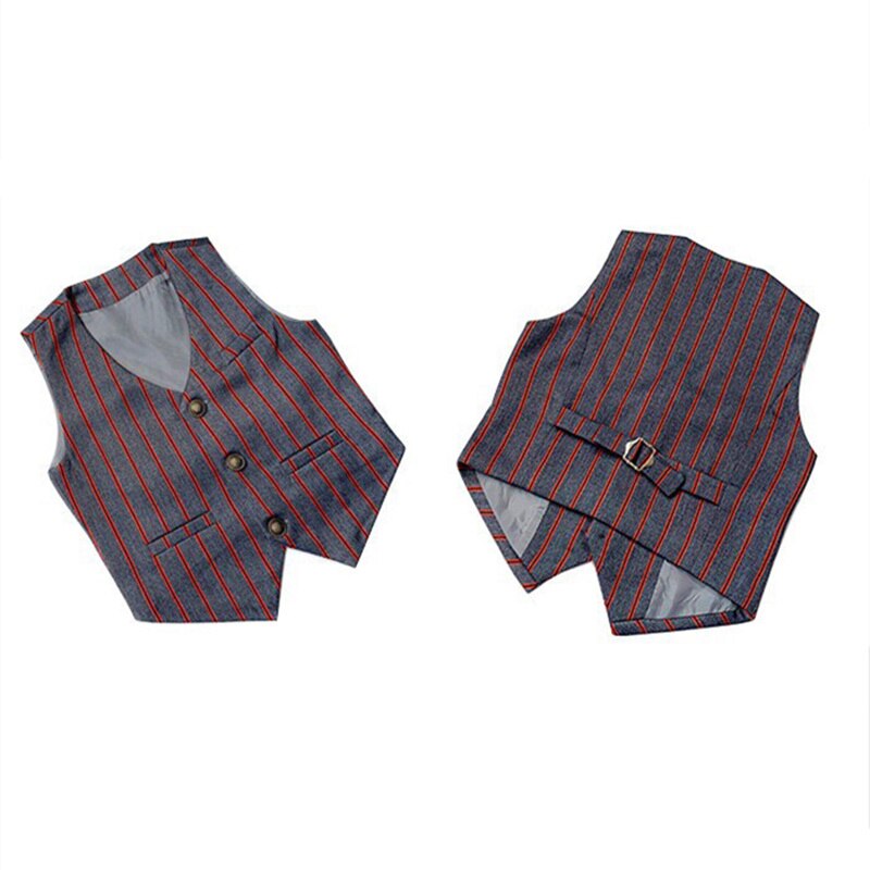 Pojkar formell kostym set barn randiga kavajväst byxor 3 st klädeset barn smoking för bröllopsfest prestanda kostym