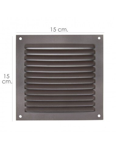 Grille vis d'aération 15x15 cm. Coloris Aluminium marron